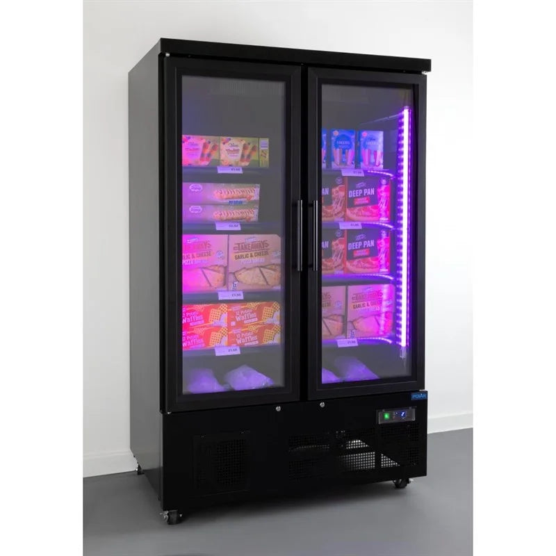Polar G-Serie Gefrierschrank 744 Liter mit Glastür, 2-türig, schwarz