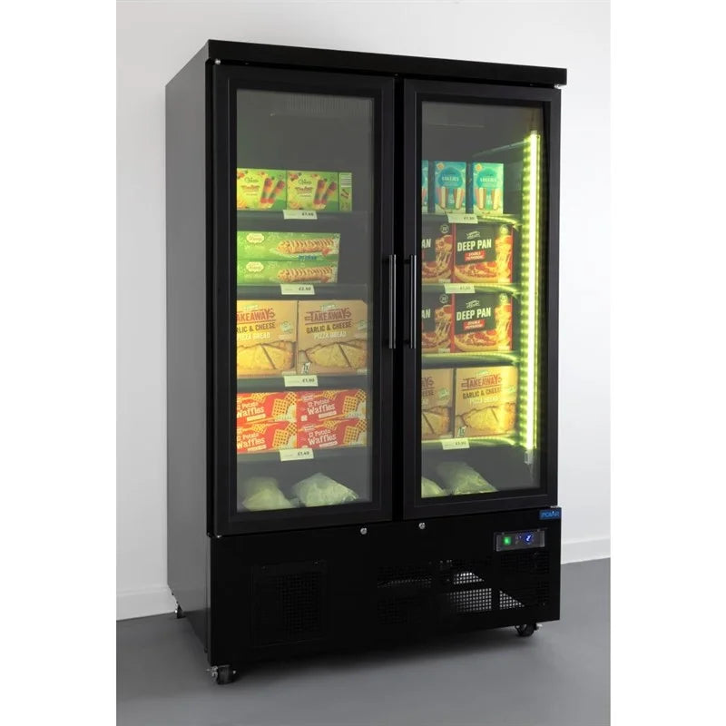 Polar G-Serie Gefrierschrank 744 Liter mit Glastür, 2-türig, schwarz