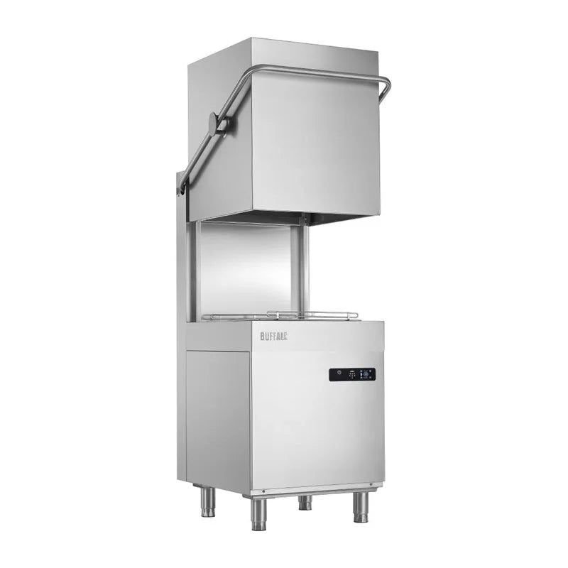 Lave-vaisselle à capot traversant Buffalo Digital avec pompe de vidange 9,7 kW triphasé