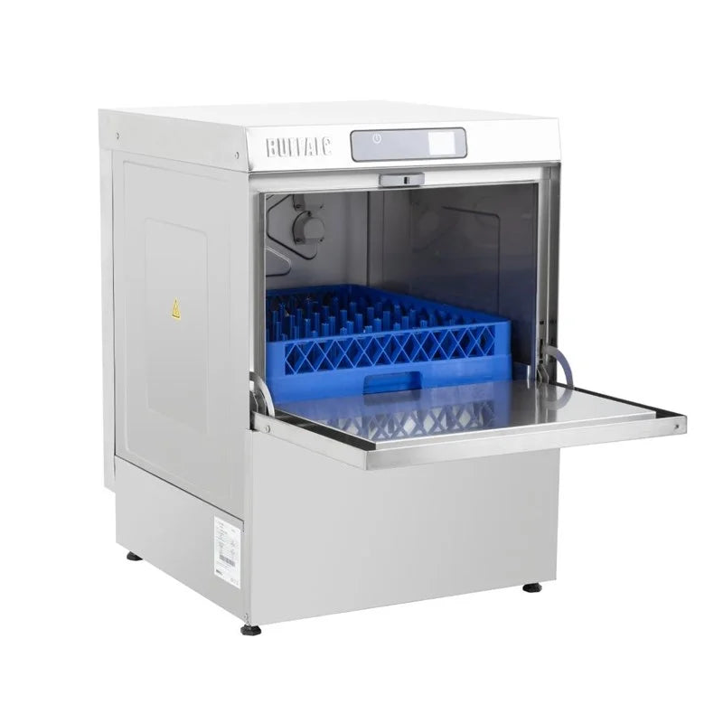 Lave-vaisselle numérique Buffalo à encastrer avec pompe de vidange, panier 500 mm, 5.4 kW