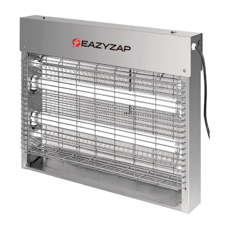 Eazyzap LED Insektenvernichter 30m² 8W, gebürsteter Edelstahl, energieeffizient