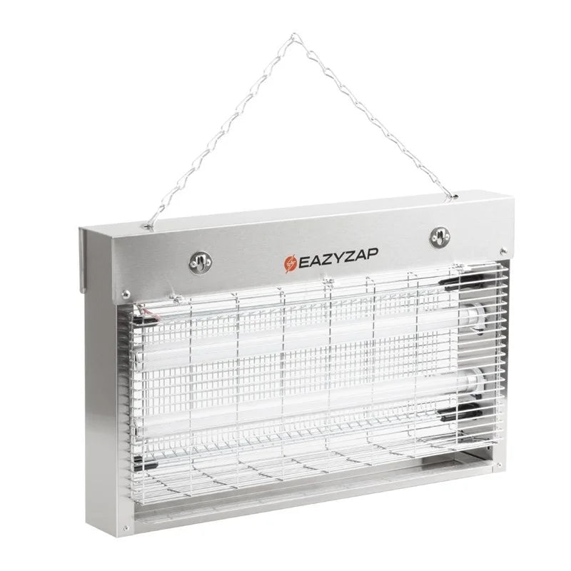 Eazyzap LED Insektenvernichter 100m² 14W, gebürsteter Edelstahl, energieeffizient