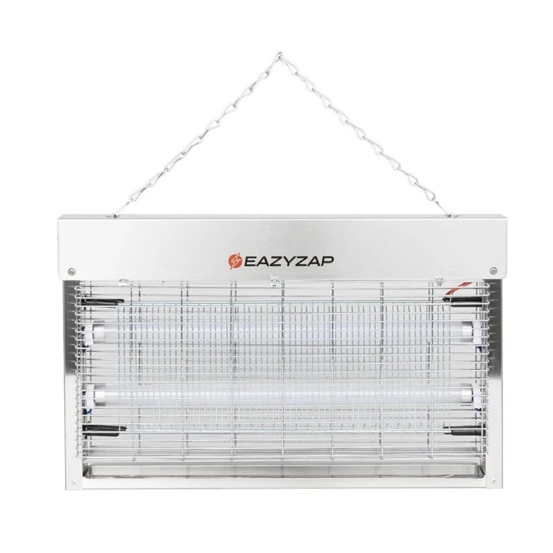 Eazyzap LED Insektenvernichter 100m² 14W, gebürsteter Edelstahl, energieeffizient