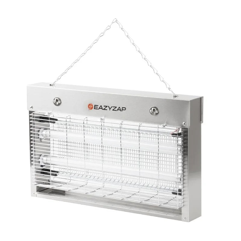 Eazyzap LED Insektenvernichter 100m² 14W, gebürsteter Edelstahl, energieeffizient