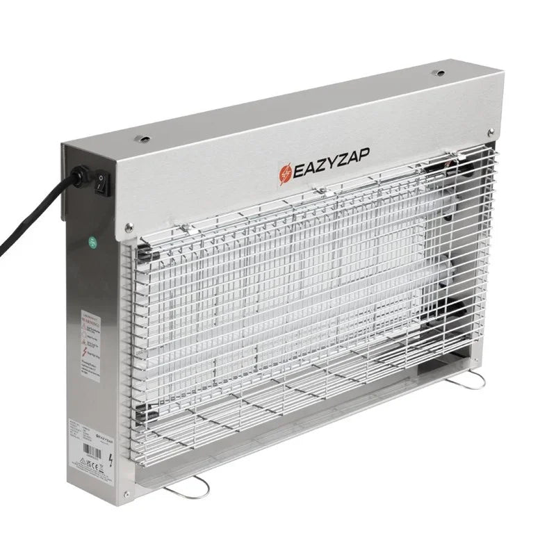 Eazyzap LED Insektenvernichter 100m² 14W, gebürsteter Edelstahl, energieeffizient