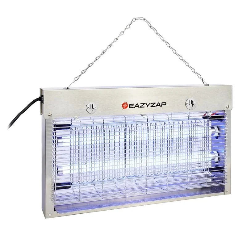 Eazyzap LED Insektenvernichter 100m² 14W, gebürsteter Edelstahl, energieeffizient
