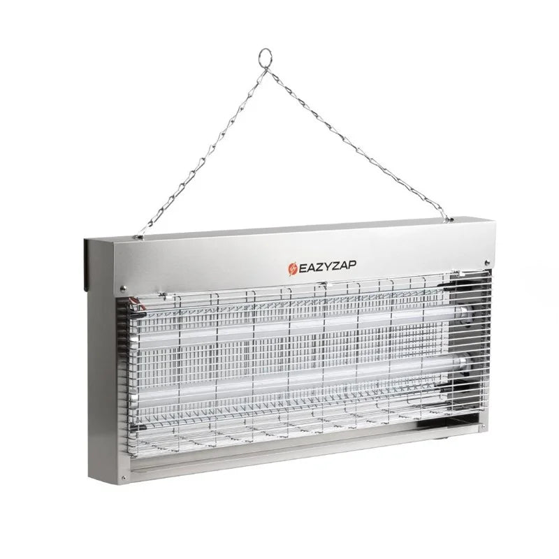 Eazyzap LED Insektenvernichter 150m² 20W, gebürsteter Edelstahl, energieeffizient