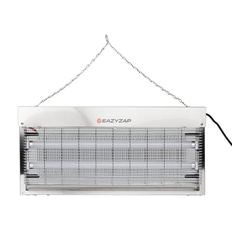 Eazyzap LED Insektenvernichter 150m² 20W, gebürsteter Edelstahl, energieeffizient