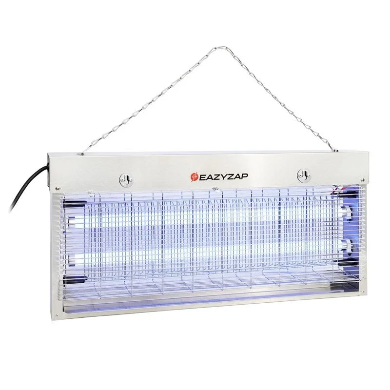 Eazyzap LED Insektenvernichter 150m² 20W, gebürsteter Edelstahl, energieeffizient