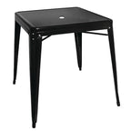 Table bistro carrée en acier Bolero noire 660 mm