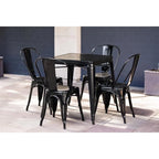 Table bistro carrée en acier Bolero noire 660 mm