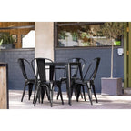 Table bistro carrée en acier Bolero noire 660 mm