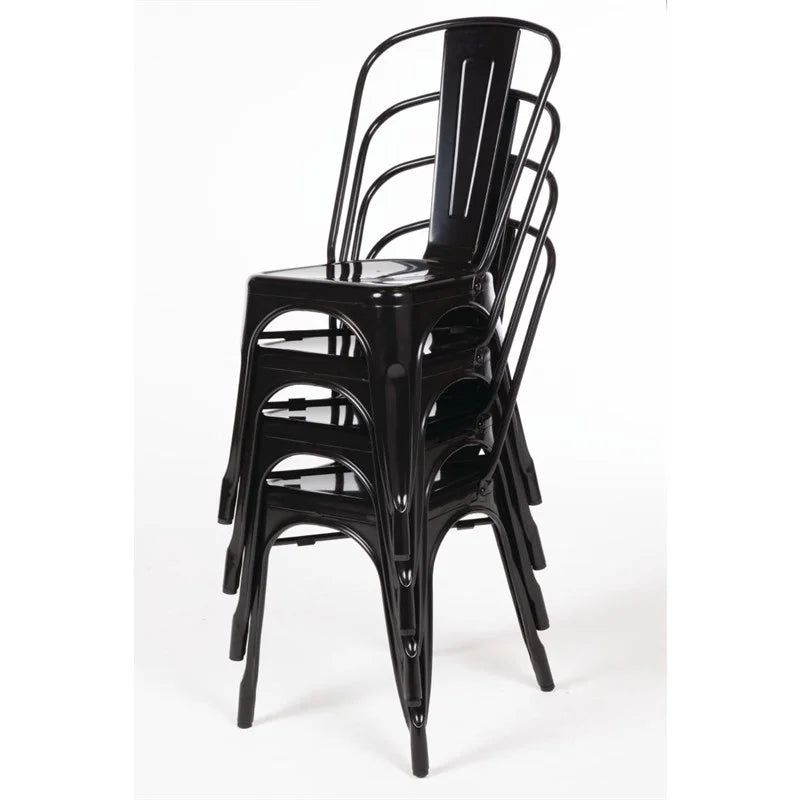 Chaises d’appoint Bolero Bistro en acier noir (lot de 4)
