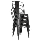 Chaises d’appoint Bolero Bistro en acier noir (lot de 4)