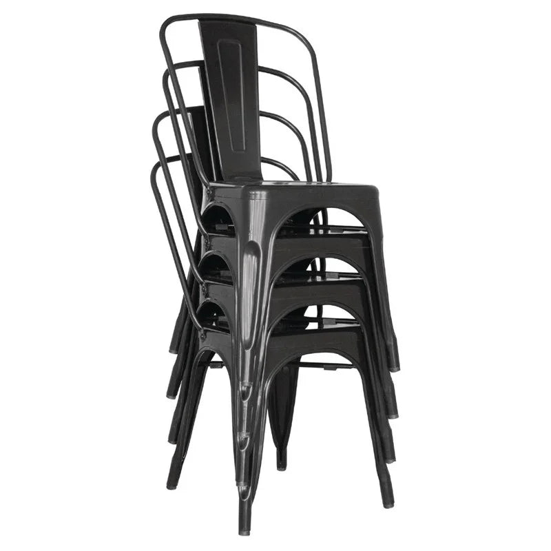 Chaises d’appoint Bolero Bistro en acier noir (lot de 4)