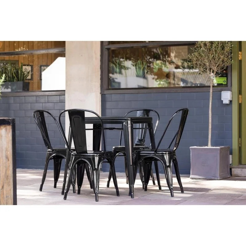 Chaises d’appoint Bolero Bistro en acier noir (lot de 4)