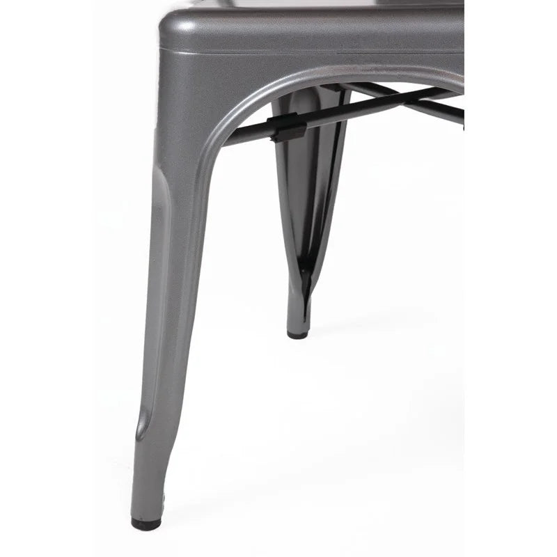 Bolero Bistro Stahl Beistellstühle Gun Metal Grau (4 Stück)