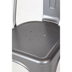 Bolero Bistro Stahl Beistellstühle Gun Metal Grau (4 Stück)