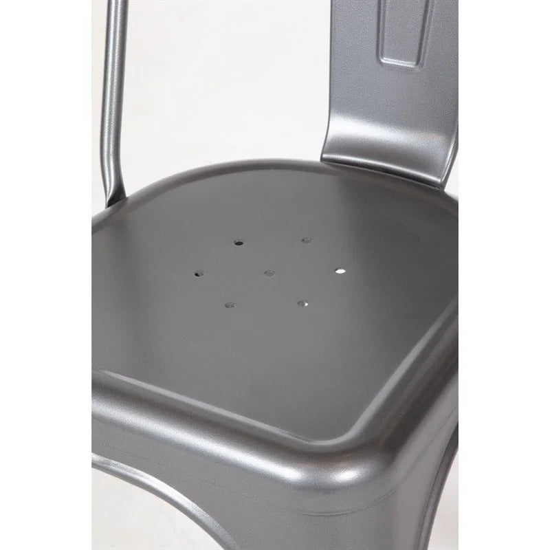 Bolero Bistro Stahl Beistellstühle Gun Metal Grau (4 Stück)