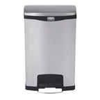 Poubelle à pédale Rubbermaid Slim Jim Front Step en acier inoxydable 50 L