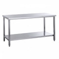 Edelstahl Arbeitstisch Eco 15x6 mit Grundboden