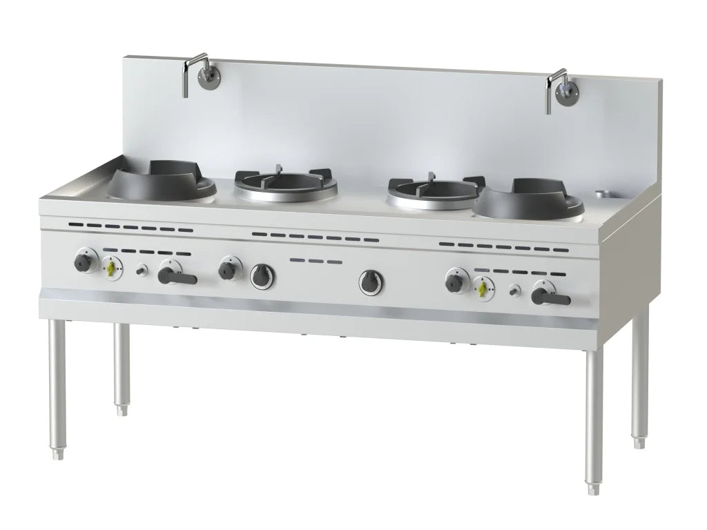 Cuisinière wok à gaz Nayati NGK S 80-90 W2S2 – 4 brûleurs