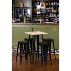 Bolero tabourets de bar bistro hauts en acier noirs - lot de 4