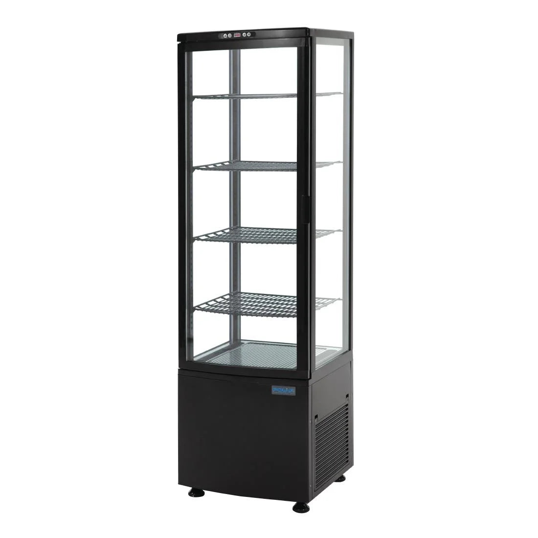 Vitrine réfrigérée Polar 235 noire - avec porte vitrée bombée
