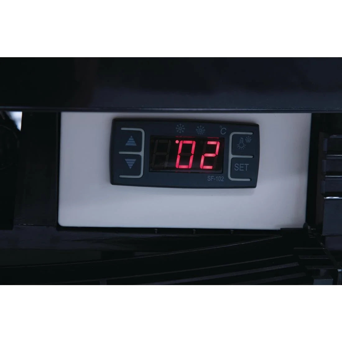 Vitrine réfrigérée Polar 235 noire - avec porte vitrée bombée