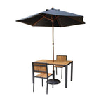 Chaises Bolero en acier et bois d’acacia sans accoudoirs - lot de 4