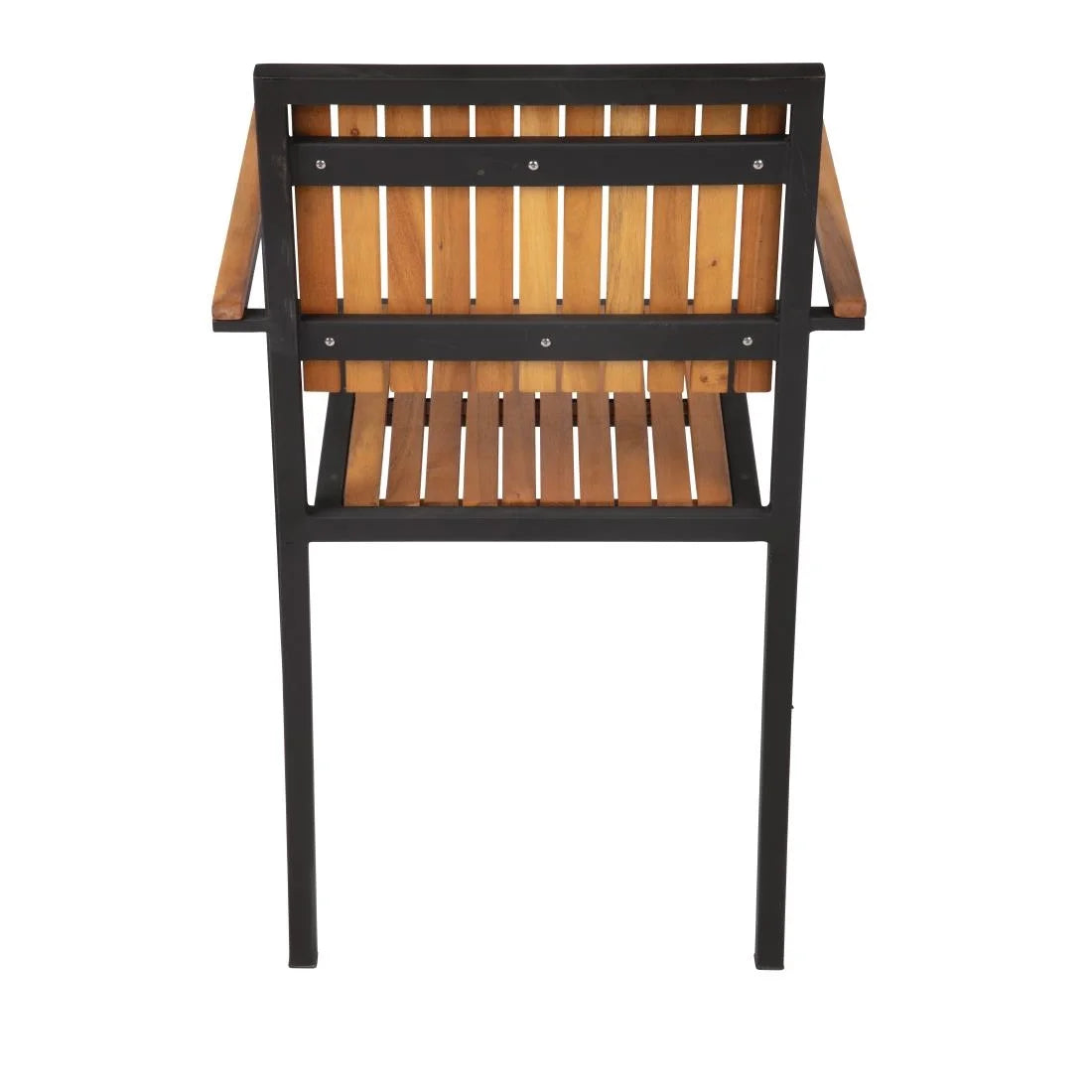 Chaises Bolero en acier et bois d’acacia avec accoudoirs - lot de 4