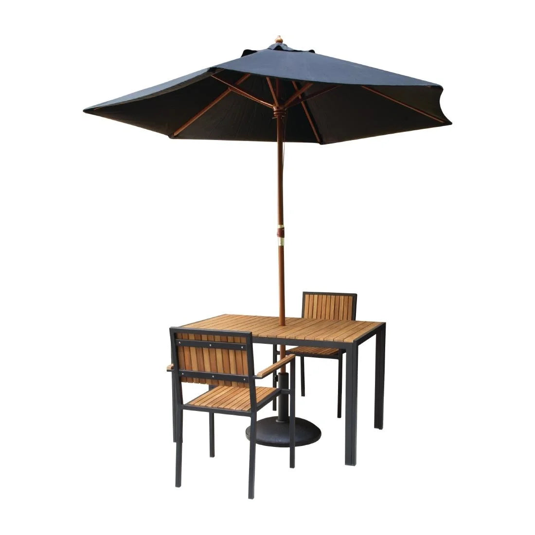 Chaises Bolero en acier et bois d’acacia avec accoudoirs - lot de 4