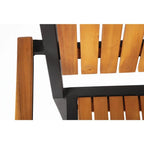 Chaises Bolero en acier et bois d’acacia avec accoudoirs - lot de 4