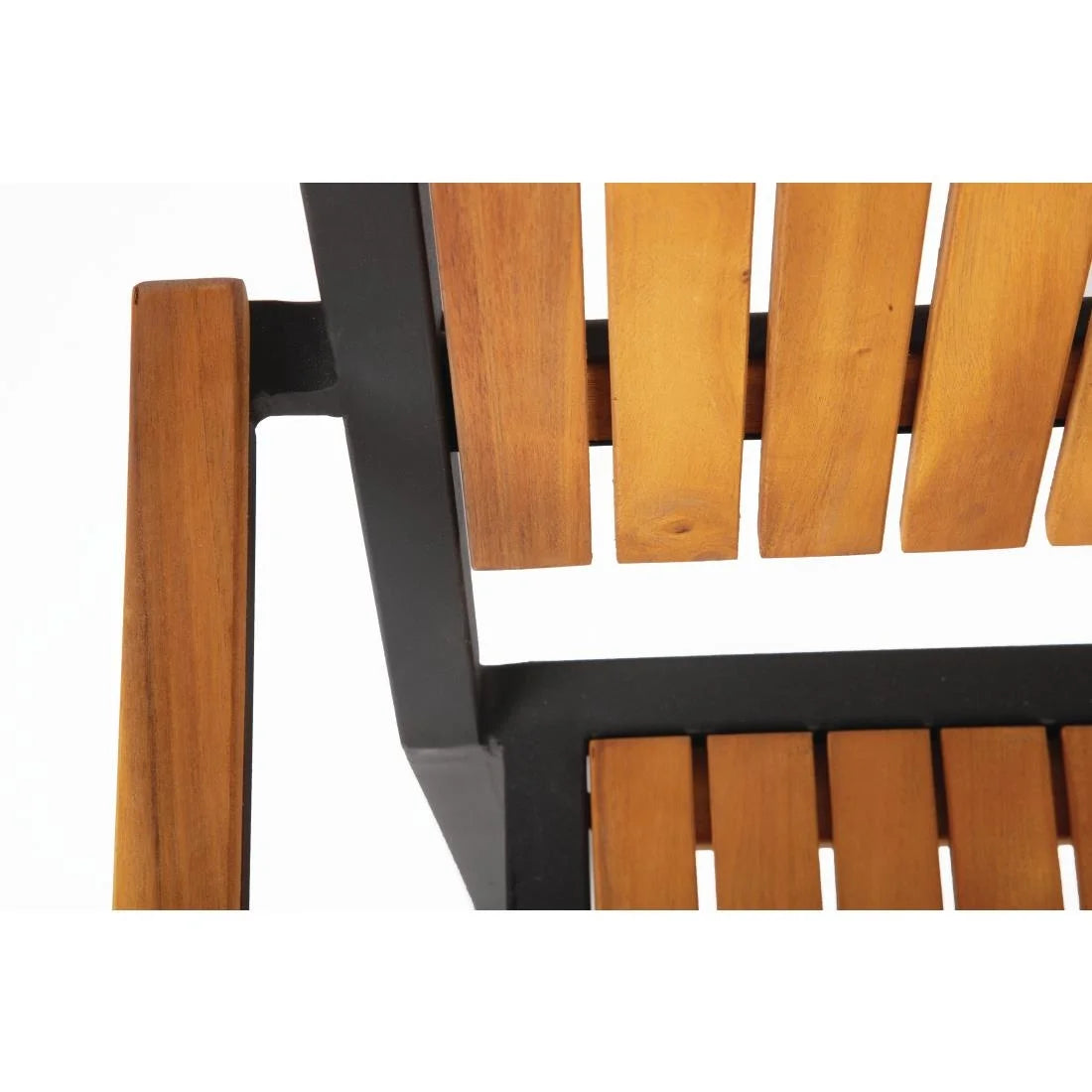 Chaises Bolero en acier et bois d’acacia avec accoudoirs - lot de 4