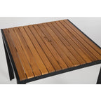 Bolero quadratischer Stahl- und Akazienholztisch 80cm