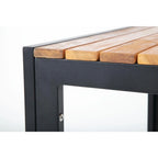 Bolero quadratischer Stahl- und Akazienholztisch 80cm