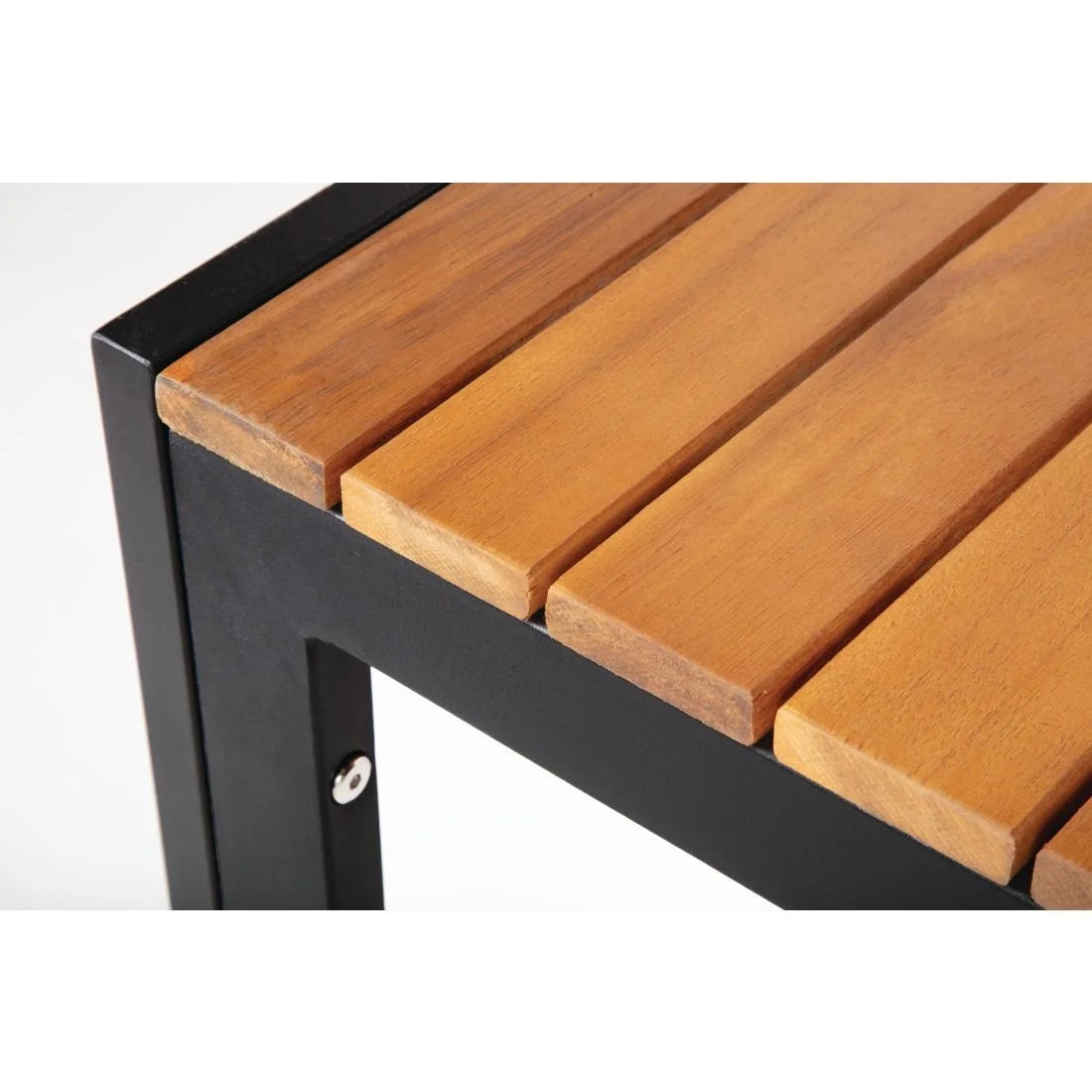Bolero quadratischer Stahl- und Akazienholztisch 80cm