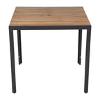 Bolero quadratischer Stahl- und Akazienholztisch 80cm