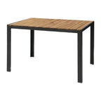Table rectangulaire en acier et bois d’acacia Bolero 1200x800 mm