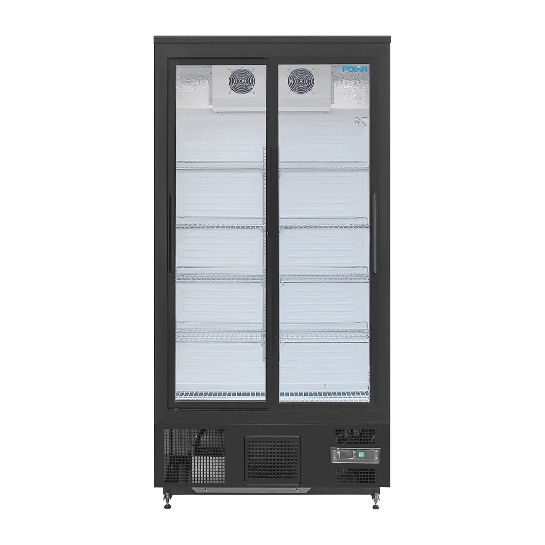 Getränkekühlschrank Polar 490 schwarz - mit 2 Schiebetüren