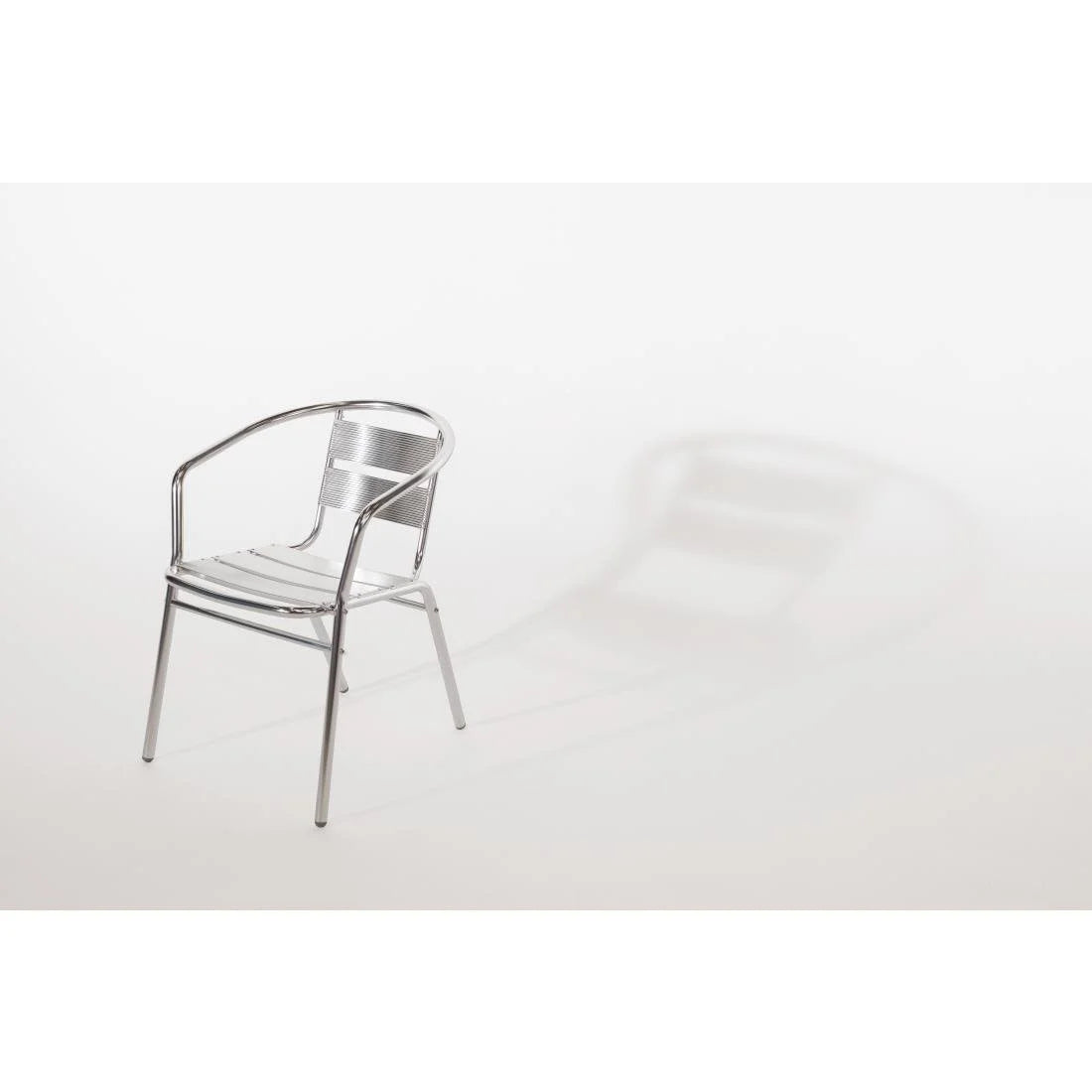 Chaises bistrot Bolero en aluminium avec accoudoir arrondi - 4 pièces