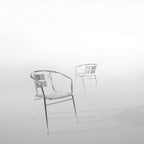 Chaises bistrot Bolero en aluminium avec accoudoir arrondi - 4 pièces