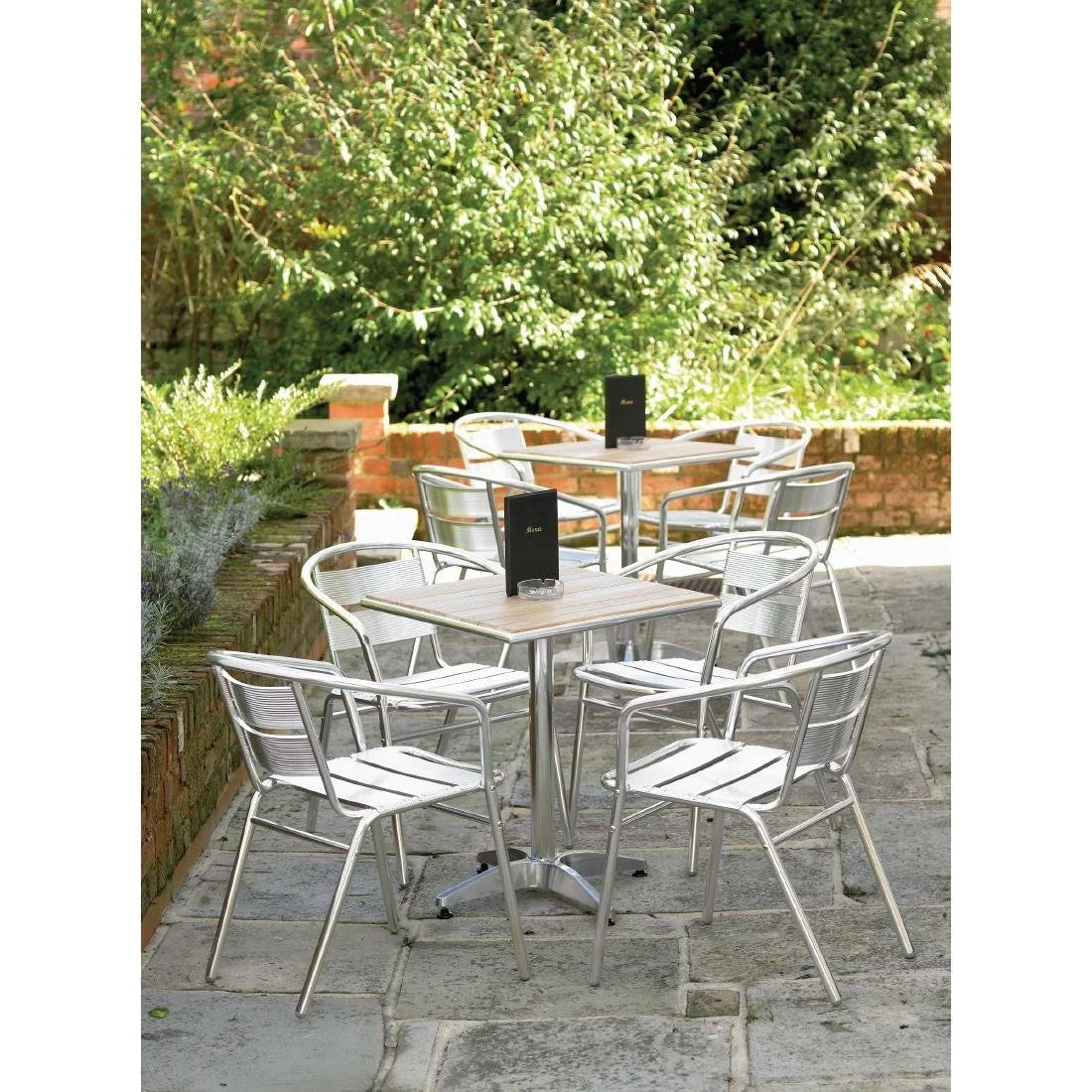 Chaises bistrot Bolero en aluminium avec accoudoir arrondi - 4 pièces