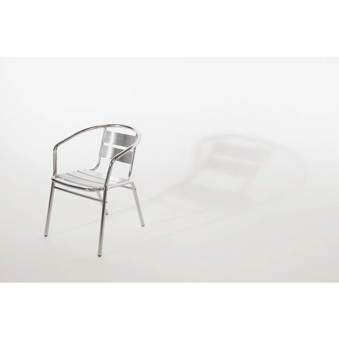 Chaises bistrot Bolero en aluminium avec accoudoir arrondi - 4 pièces