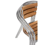 Fauteuils empilables Bolero en aluminium et bois de frêne - 4 pièces