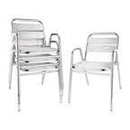 Bistrostühle Bolero mit Unterarmlehne Aluminium - 4 Stück