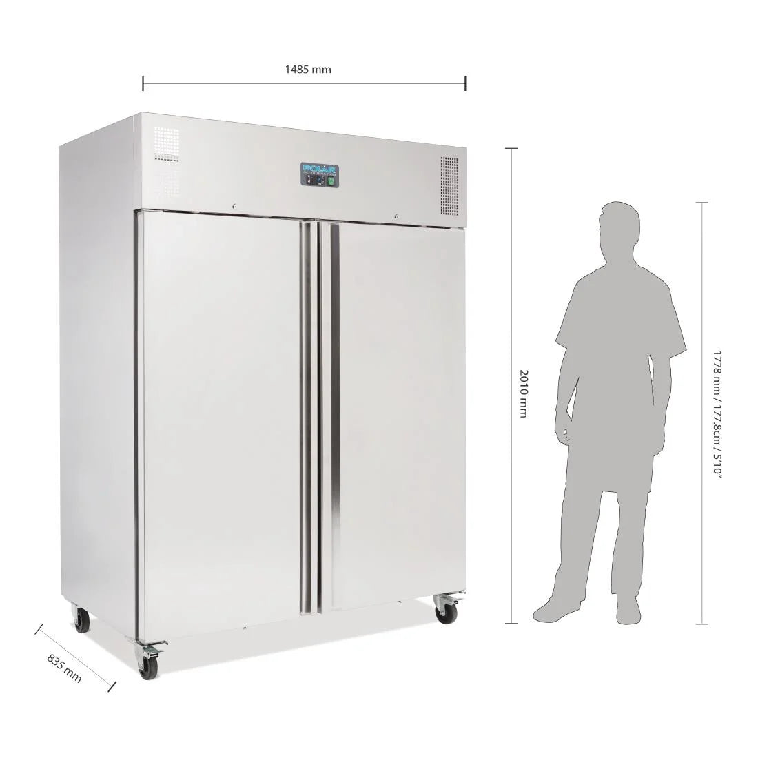 Armoire réfrigérée professionnelle Polar en inox 1300 litres