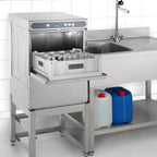 Gläserspülmaschine ECO 40x40 cm Korbmaß, mit Reiniger- & Klarspüldosierer, mit Ablaufpumpe & Enthärter, Made in Europe, 230 Volt