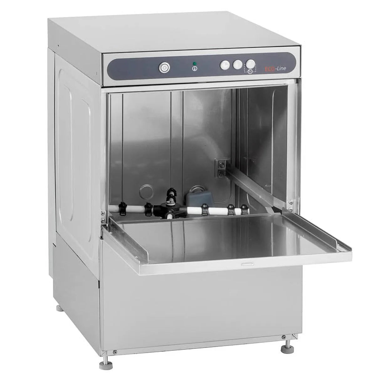 Gläserspülmaschine ECO 40x40 cm Korbmaß, mit Reiniger- & Klarspüldosierer, mit Ablaufpumpe & Enthärter, Made in Europe, 230 Volt