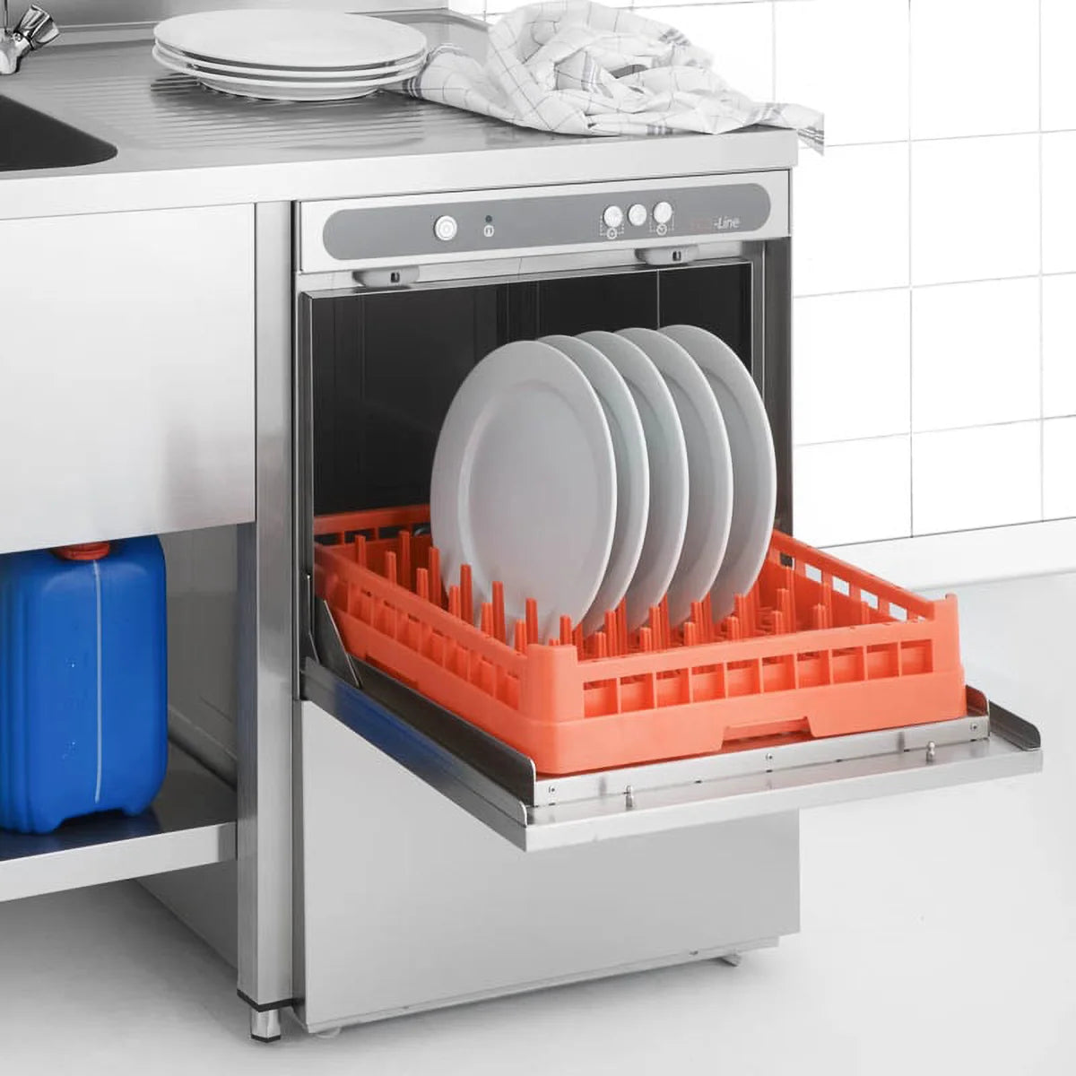 Geschirrspülmaschine ECO 50x50 cm Korbmaß, mit Reiniger- & Klarspüldosierer, mit Ablaufpumpe & Enthärter, Made in Europe, 230 Volt